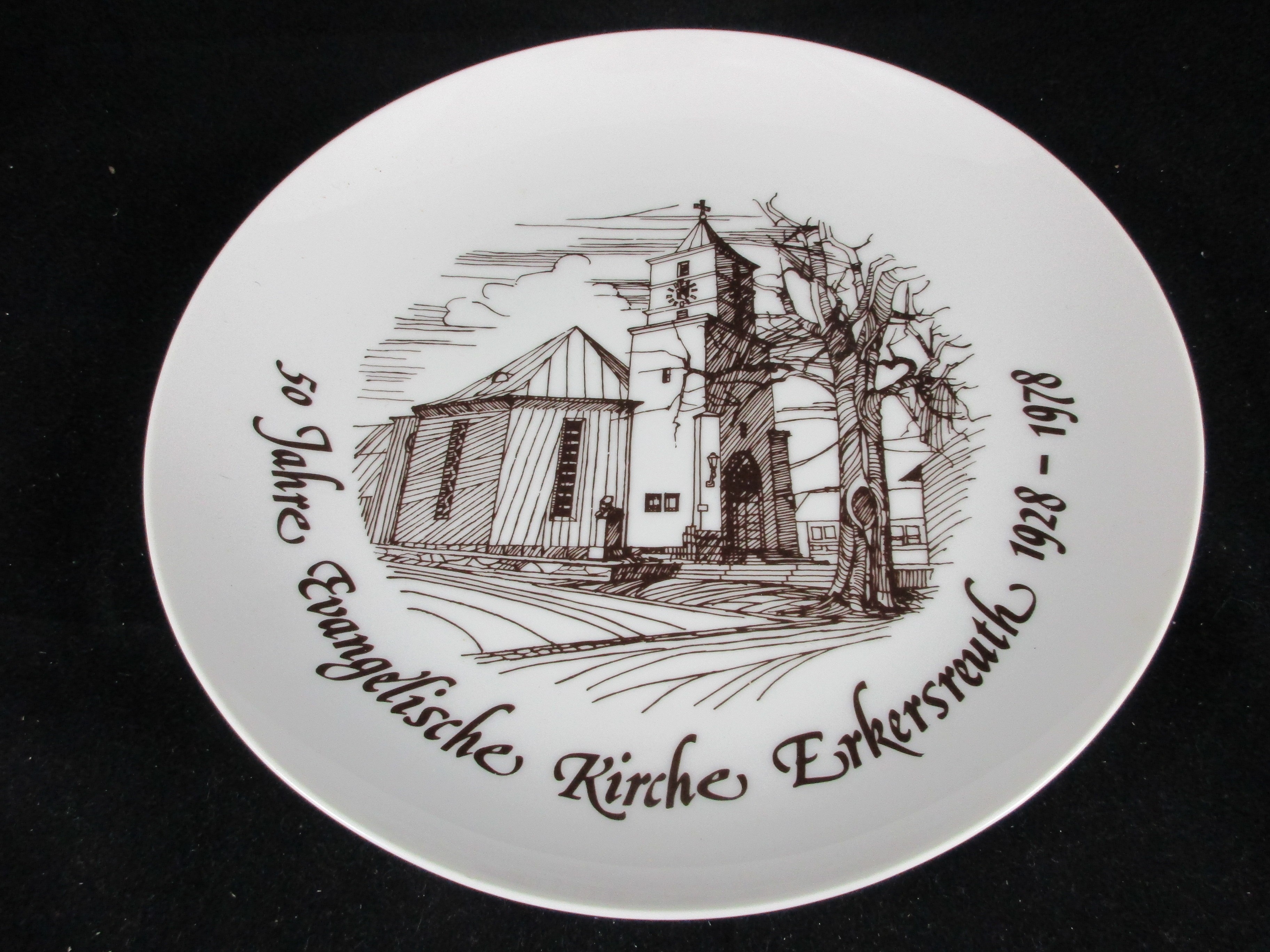 Hutschenreuther Sammelteller 50 Jahre Evangelische Kirche Erkersreuth 1928-1978