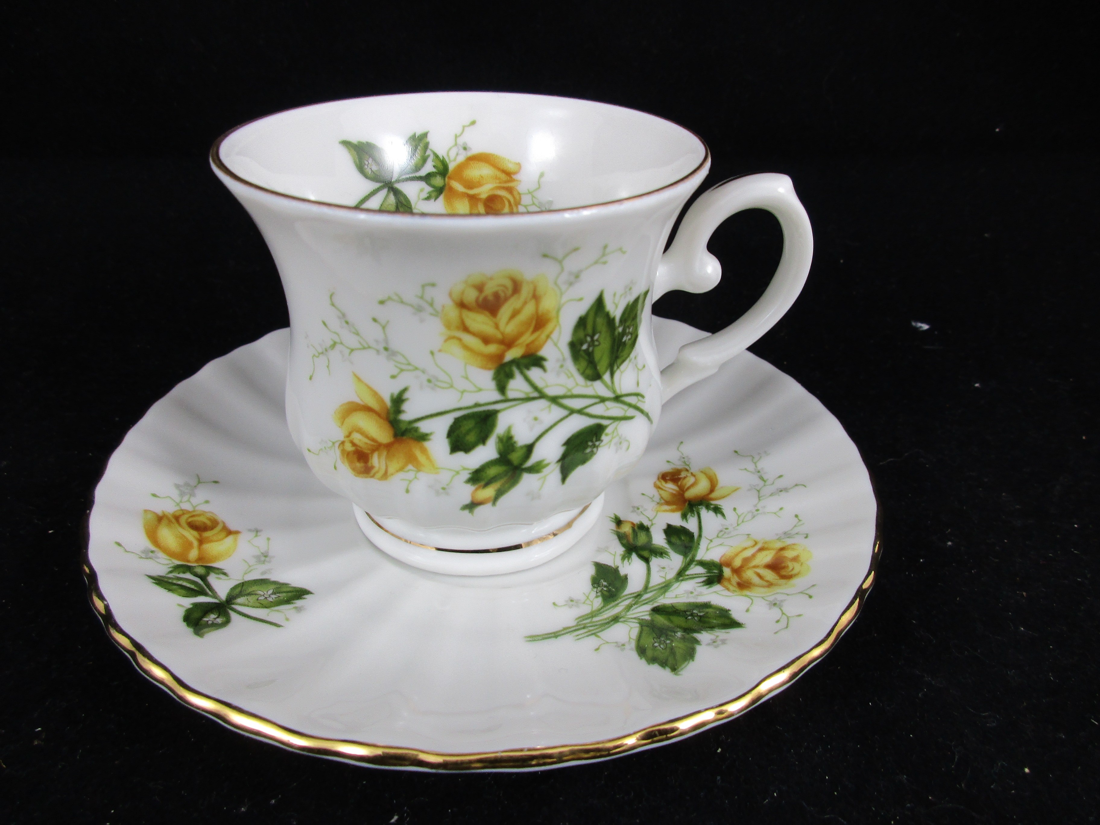 Seltmann Weiden China Royal gelbe Rose Kaffeetasse mit Unterteller